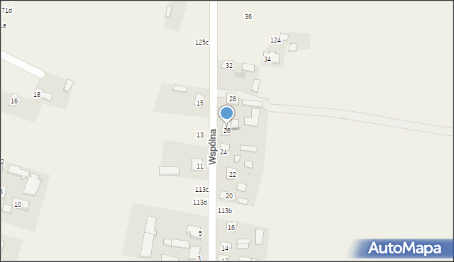 Srebrzyszcze, Wspólna, 26, mapa Srebrzyszcze