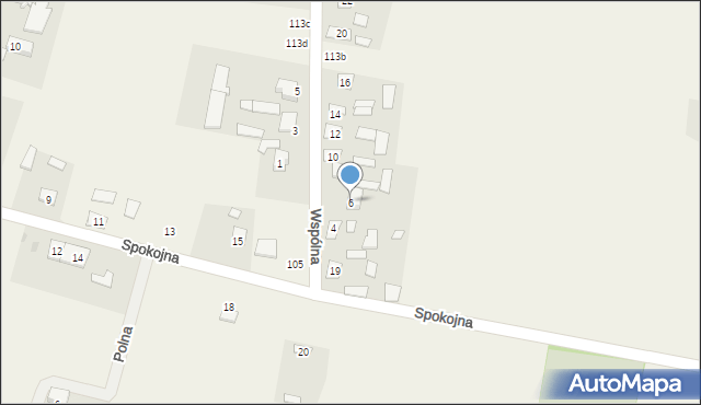 Srebrzyszcze, Wspólna, 6, mapa Srebrzyszcze