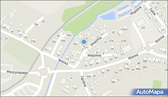 Starachowice, Wspólna, 7, mapa Starachowic