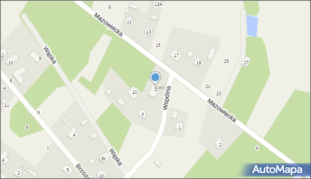 Stare Zakole, Wspólna, 2, mapa Stare Zakole