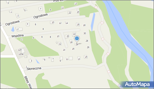 Strachów, Wspólna, 24, mapa Strachów