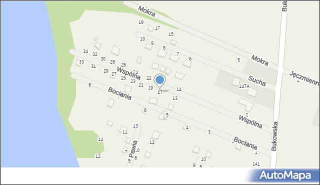 Strykowo, Wspólna, 17, mapa Strykowo