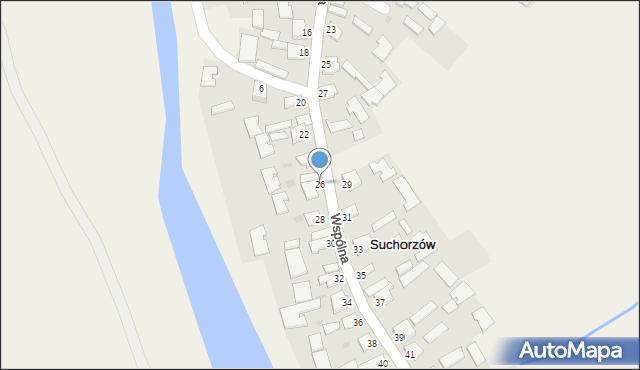 Suchorzów, Wspólna, 26, mapa Suchorzów