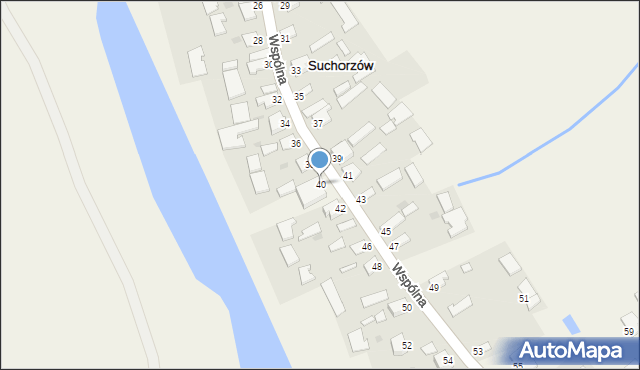 Suchorzów, Wspólna, 40, mapa Suchorzów