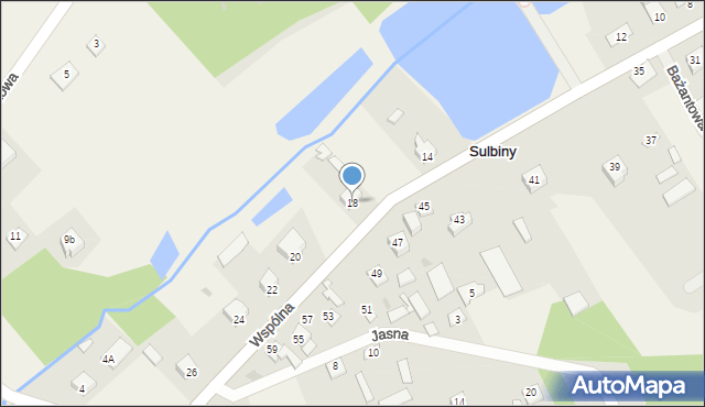 Sulbiny, Wspólna, 18, mapa Sulbiny