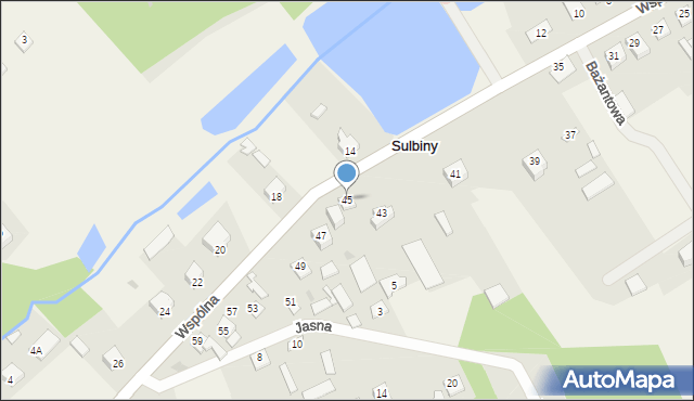 Sulbiny, Wspólna, 45, mapa Sulbiny