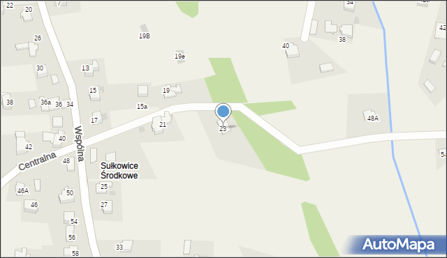 Sułkowice, Wspólna, 23, mapa Sułkowice