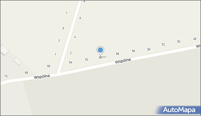 Suszno, Wspólna, 60, mapa Suszno