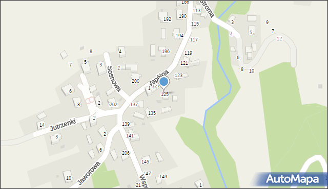 Świnna, Wspólna, 125, mapa Świnna