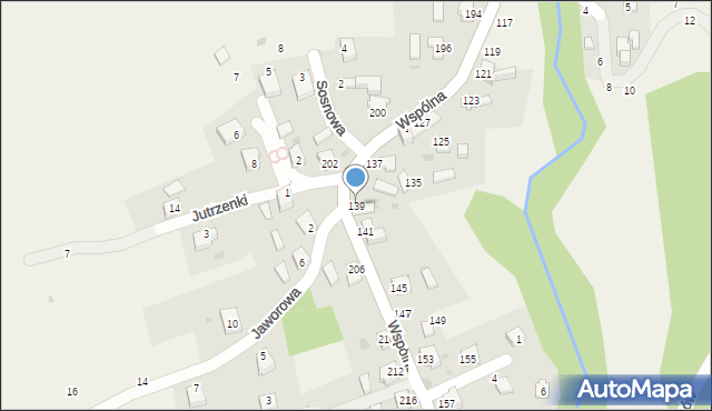 Świnna, Wspólna, 139, mapa Świnna