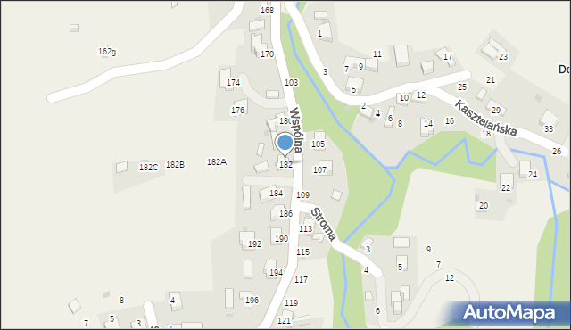 Świnna, Wspólna, 182, mapa Świnna