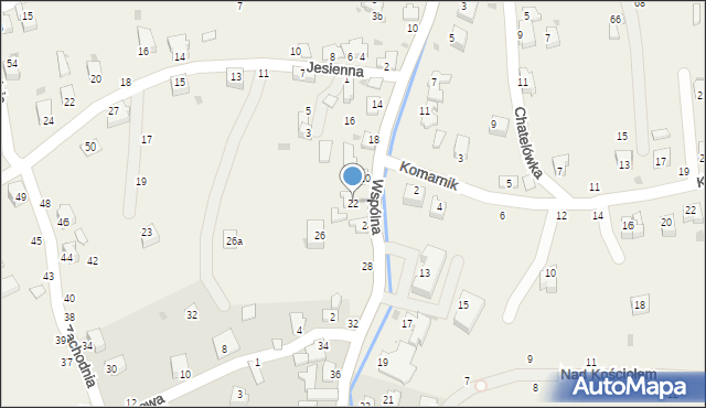 Świnna, Wspólna, 22, mapa Świnna