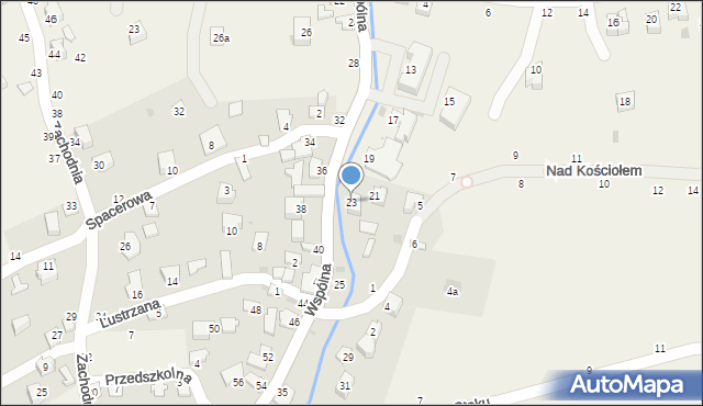 Świnna, Wspólna, 23, mapa Świnna