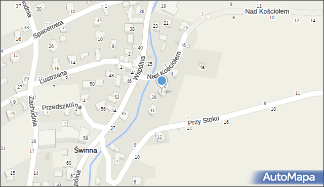 Świnna, Wspólna, 27, mapa Świnna