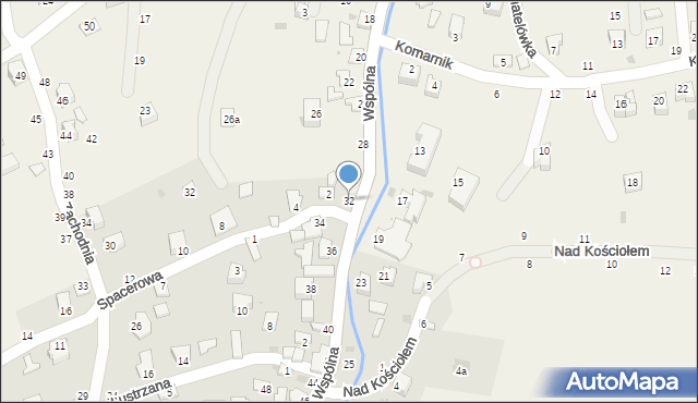 Świnna, Wspólna, 32, mapa Świnna