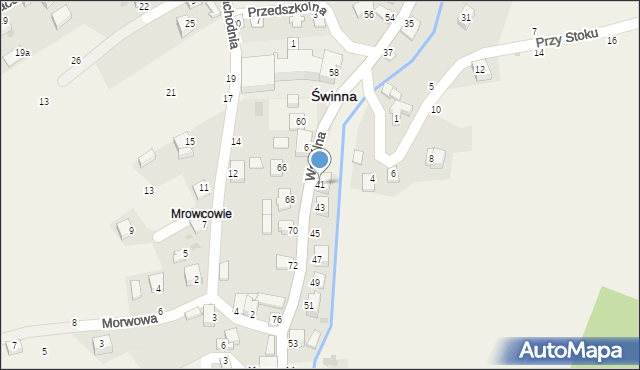 Świnna, Wspólna, 41, mapa Świnna