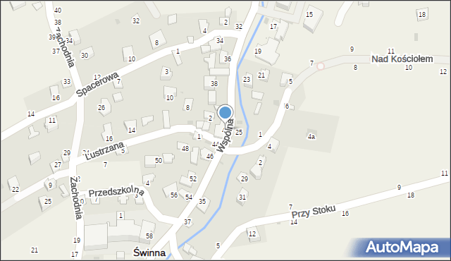 Świnna, Wspólna, 42, mapa Świnna