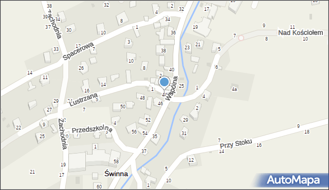 Świnna, Wspólna, 44, mapa Świnna