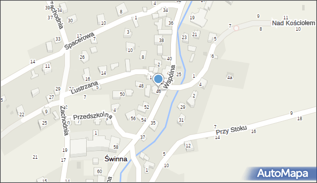 Świnna, Wspólna, 46, mapa Świnna