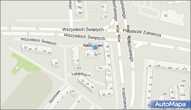 Szczecin, Wszystkich Świętych, 59, mapa Szczecina