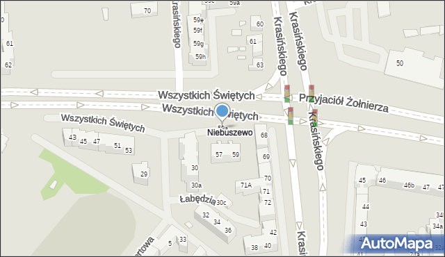 Szczecin, Wszystkich Świętych, 59a, mapa Szczecina