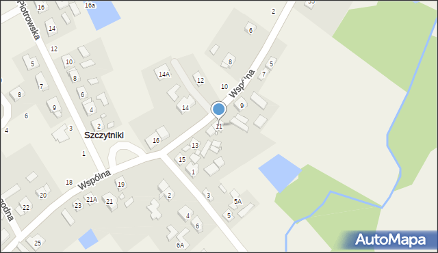 Szczytniki, Wspólna, 11, mapa Szczytniki