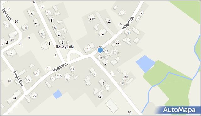 Szczytniki, Wspólna, 15, mapa Szczytniki