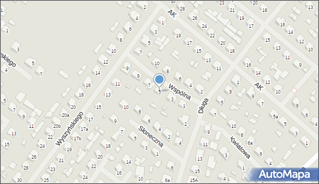 Szczytno, Wspólna, 5, mapa Szczytno