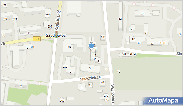 Szydłowiec, Wschodnia, 41, mapa Szydłowiec