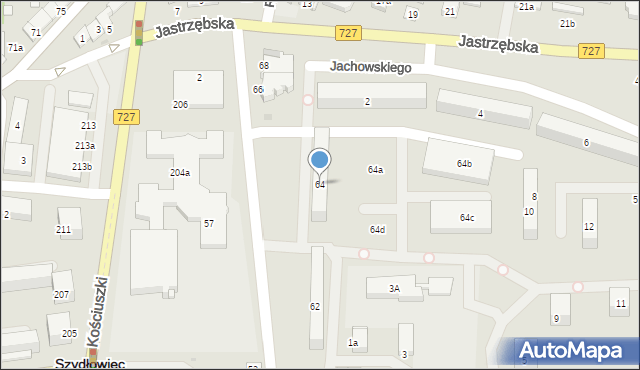 Szydłowiec, Wschodnia, 64, mapa Szydłowiec