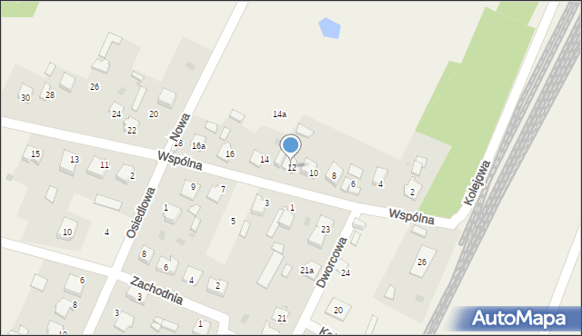 Teklinów, Wspólna, 12, mapa Teklinów