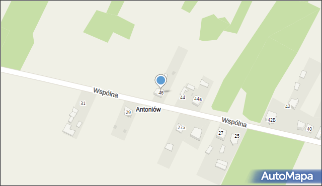 Teklinów, Wspólna, 46, mapa Teklinów