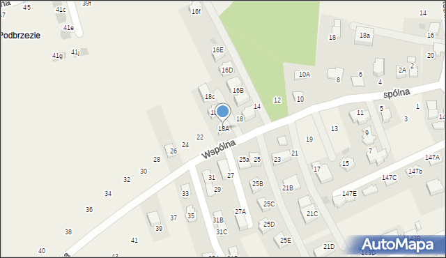 Tomaszowice, Wspólna, 18A, mapa Tomaszowice