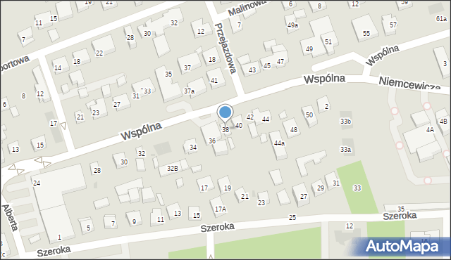 Warszawa, Wspólna, 38, mapa Warszawy