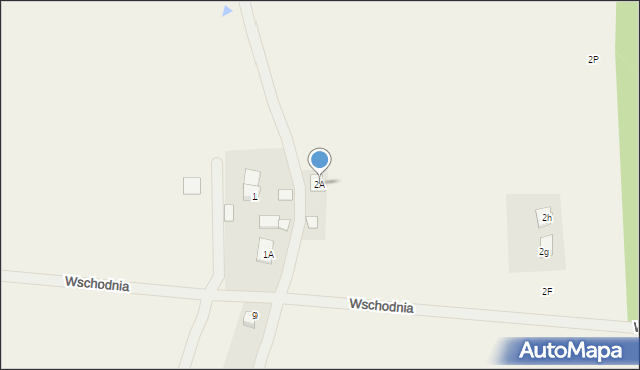 Wąsowo, Wschodnia, 2A, mapa Wąsowo