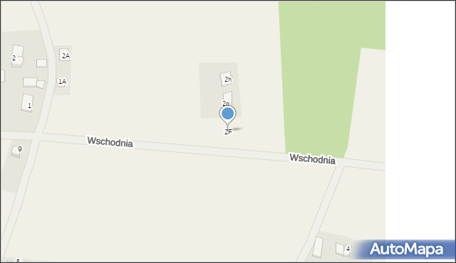 Wąsowo, Wschodnia, 2F, mapa Wąsowo