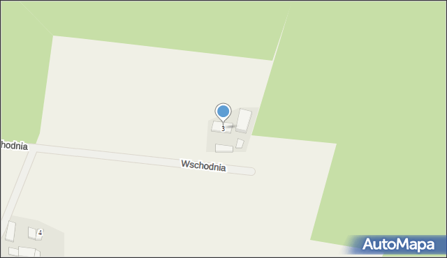 Wąsowo, Wschodnia, 3, mapa Wąsowo