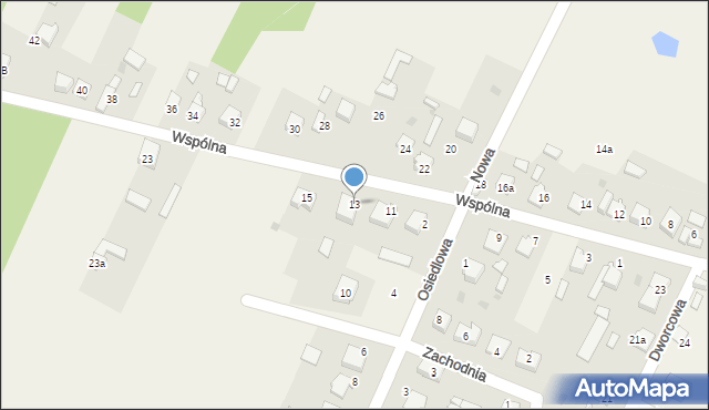 Widzów, Wspólna, 13, mapa Widzów