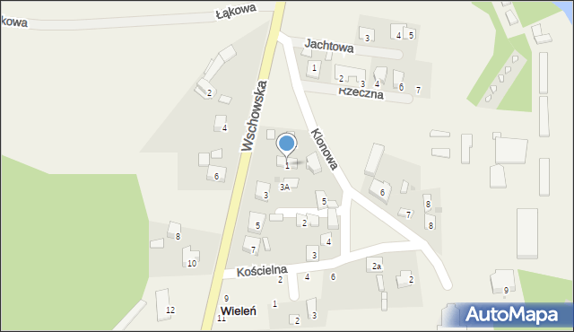 Wieleń, Wschowska, 1, mapa Wieleń