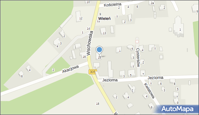 Wieleń, Wschowska, 15, mapa Wieleń