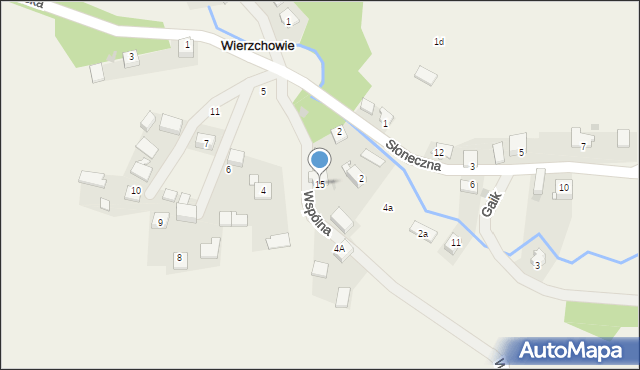 Wierzchowie, Wspólna, 15, mapa Wierzchowie