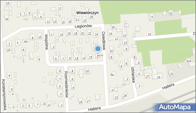 Wiewiórczyn, Wspólna, 17, mapa Wiewiórczyn