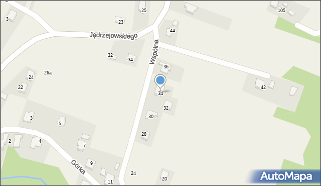 Witkowice, Wspólna, 34, mapa Witkowice