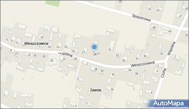 Włoszczowice, Wspólna, 29, mapa Włoszczowice