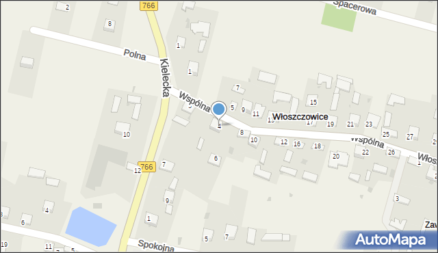 Włoszczowice, Wspólna, 4, mapa Włoszczowice