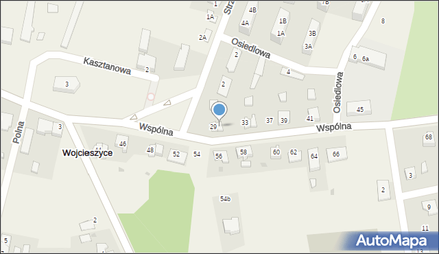 Wojcieszyce, Wspólna, 31, mapa Wojcieszyce