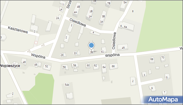 Wojcieszyce, Wspólna, 39, mapa Wojcieszyce