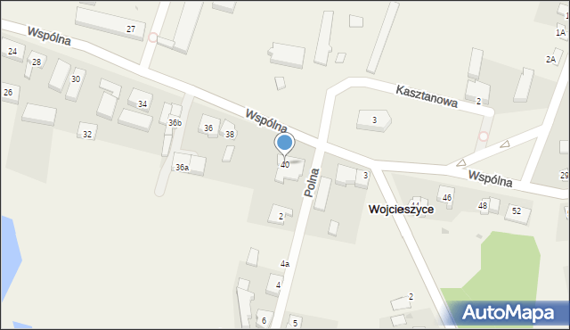 Wojcieszyce, Wspólna, 40, mapa Wojcieszyce