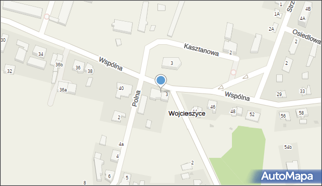 Wojcieszyce, Wspólna, 42, mapa Wojcieszyce