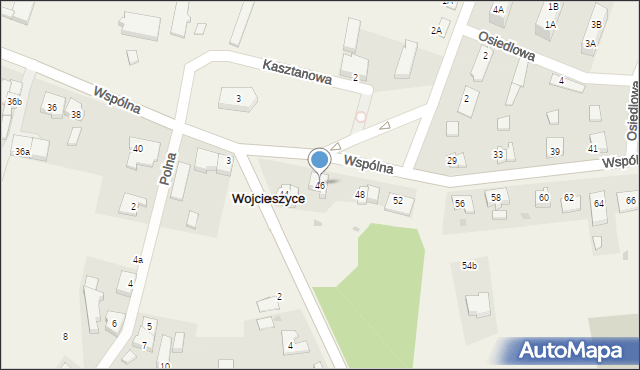 Wojcieszyce, Wspólna, 46, mapa Wojcieszyce